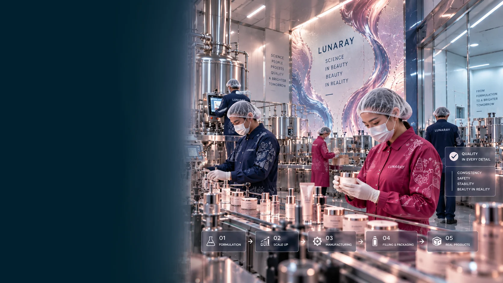 Lunaray Cosmetic Manufacturing in Indonesia - We Don't Stop At The Concept, We Make It Real